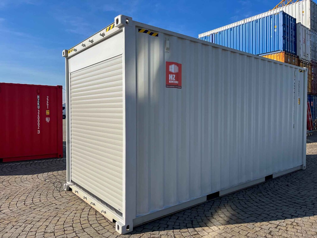 Contenitore 20 piedi High Cube con porte avvolgibili